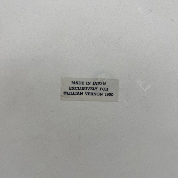 Lillian Vernon Christmas Cake Plate Ice Skaters 1990 Blue Ceramic 11" Japan - Picture 6 of 6